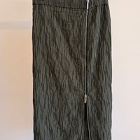 Joe Zip Skirt - Striped Tucked Shirting - Hunter