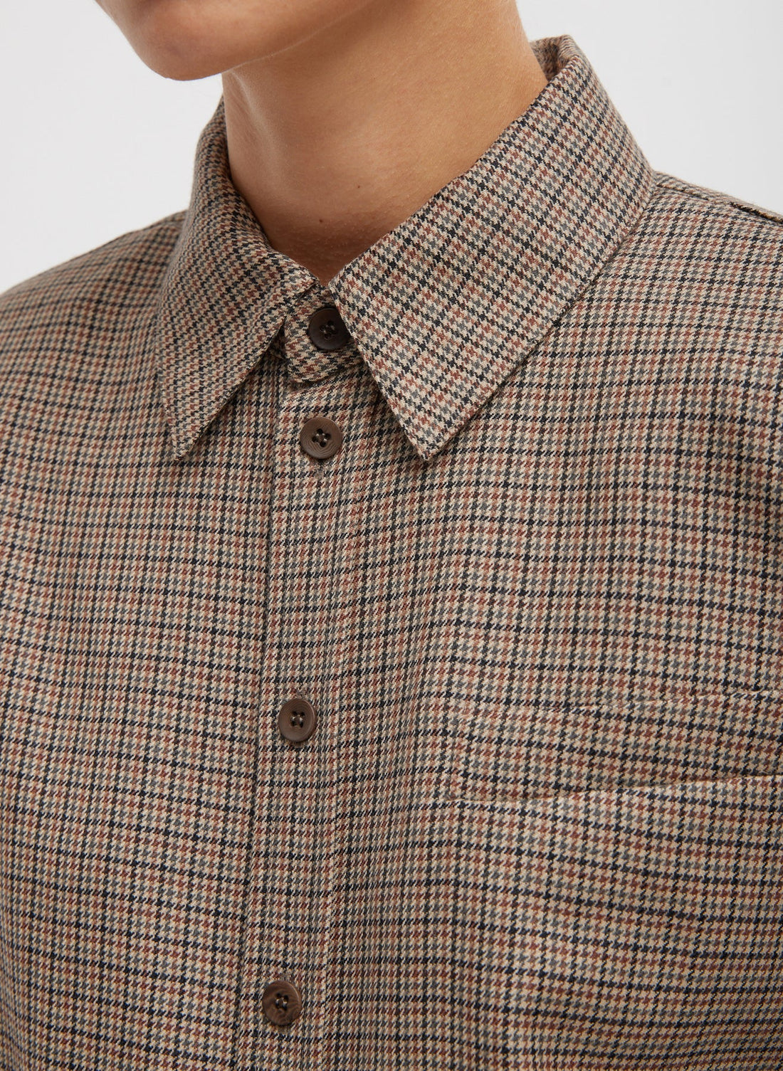 Thomas Menswear Check Detached Shirt - Tan Check