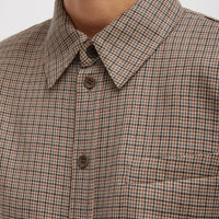 Thomas Menswear Check Detached Shirt - Tan Check