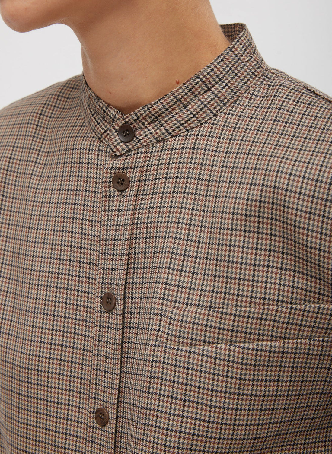 Thomas Menswear Check Detached Shirt - Tan Check