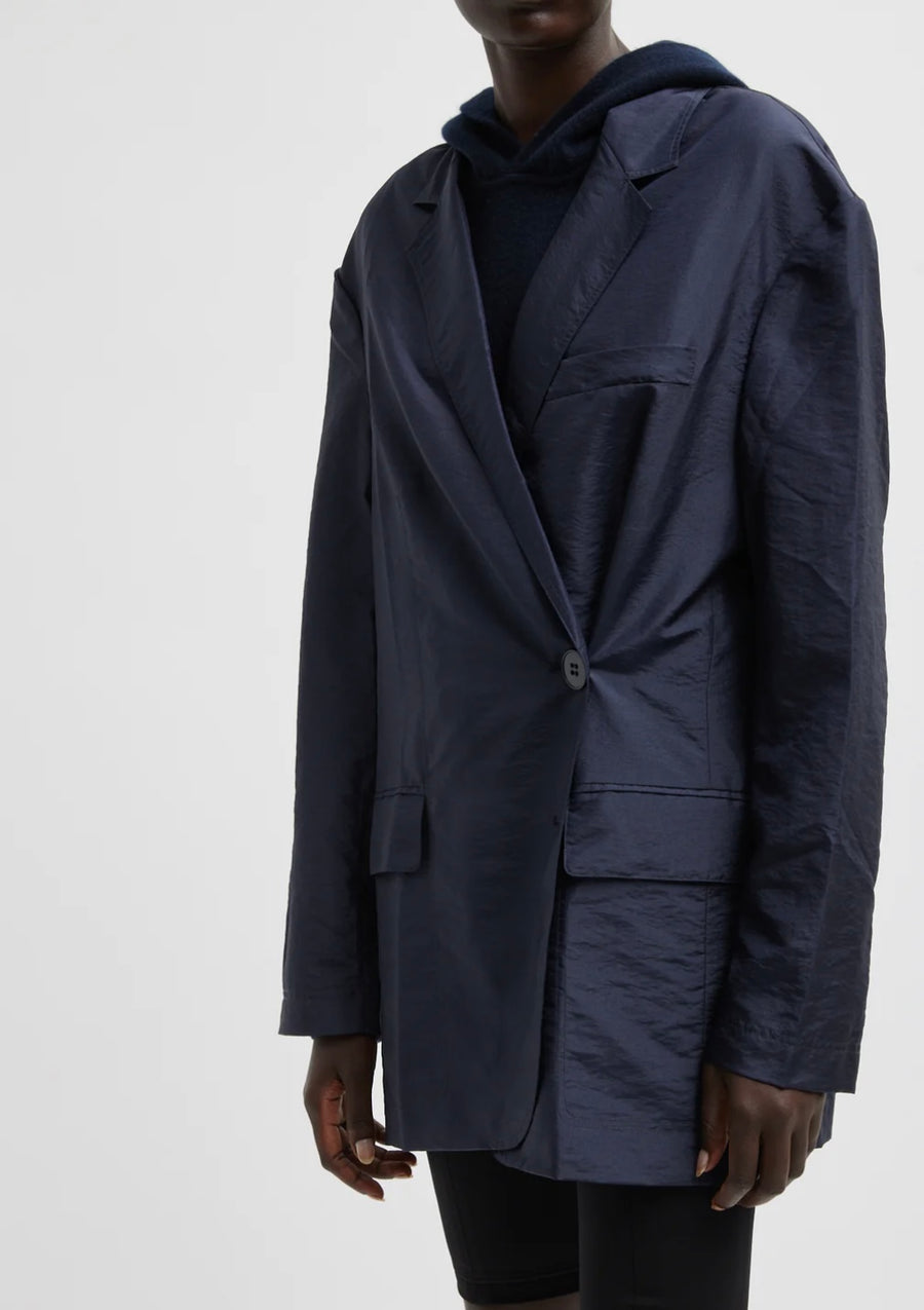 Crispy Nylon Liam Blazer - Navy