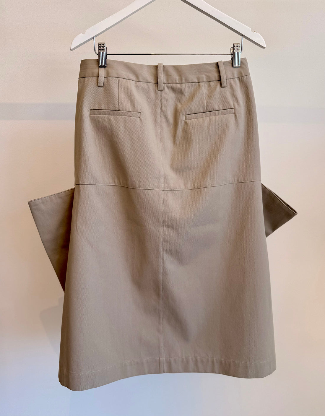 Luxe Spring Tuck Pleat Skirt - Taupe