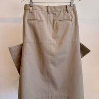 Luxe Spring Tuck Pleat Skirt - Taupe