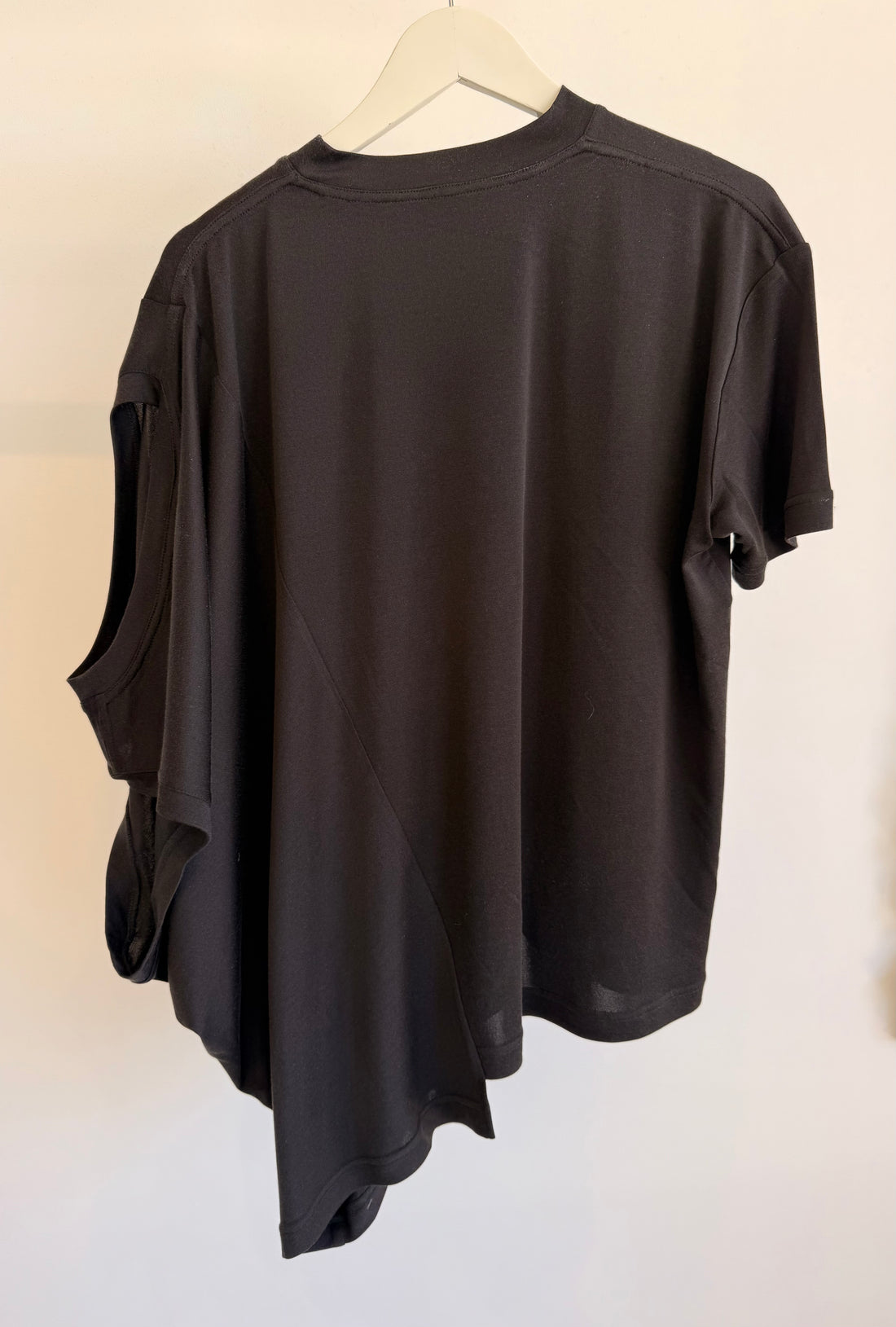 Combined Silk Tee Shirt - Black