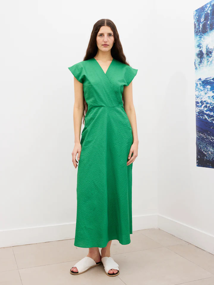 Wrap Omi Dress - Ripple Twill - Green