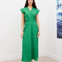 Wrap Omi Dress - Ripple Twill - Green