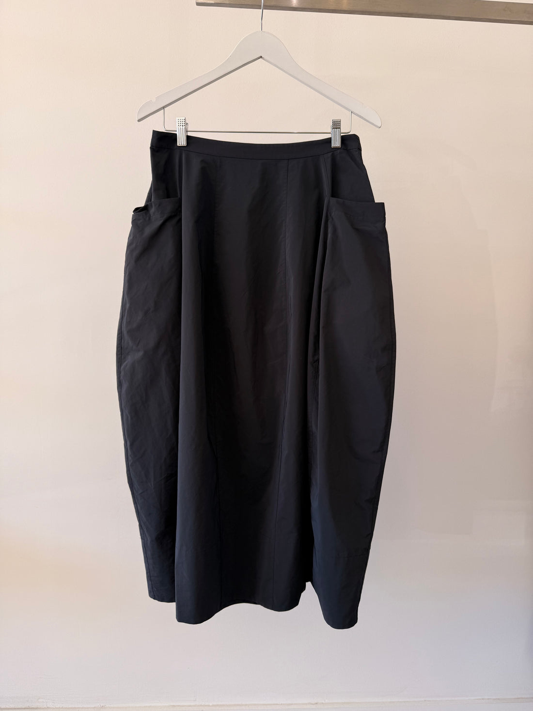 Nylon Lantern Skirt - Black