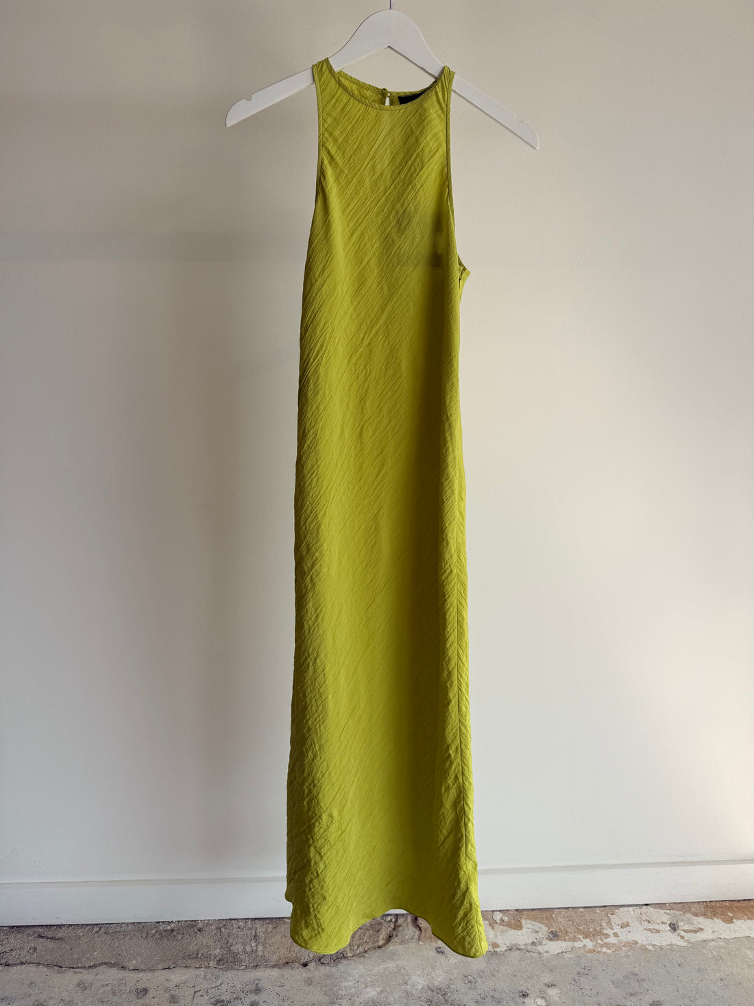 The Crinkled Slip Midi Bias Dress - Pea Pod