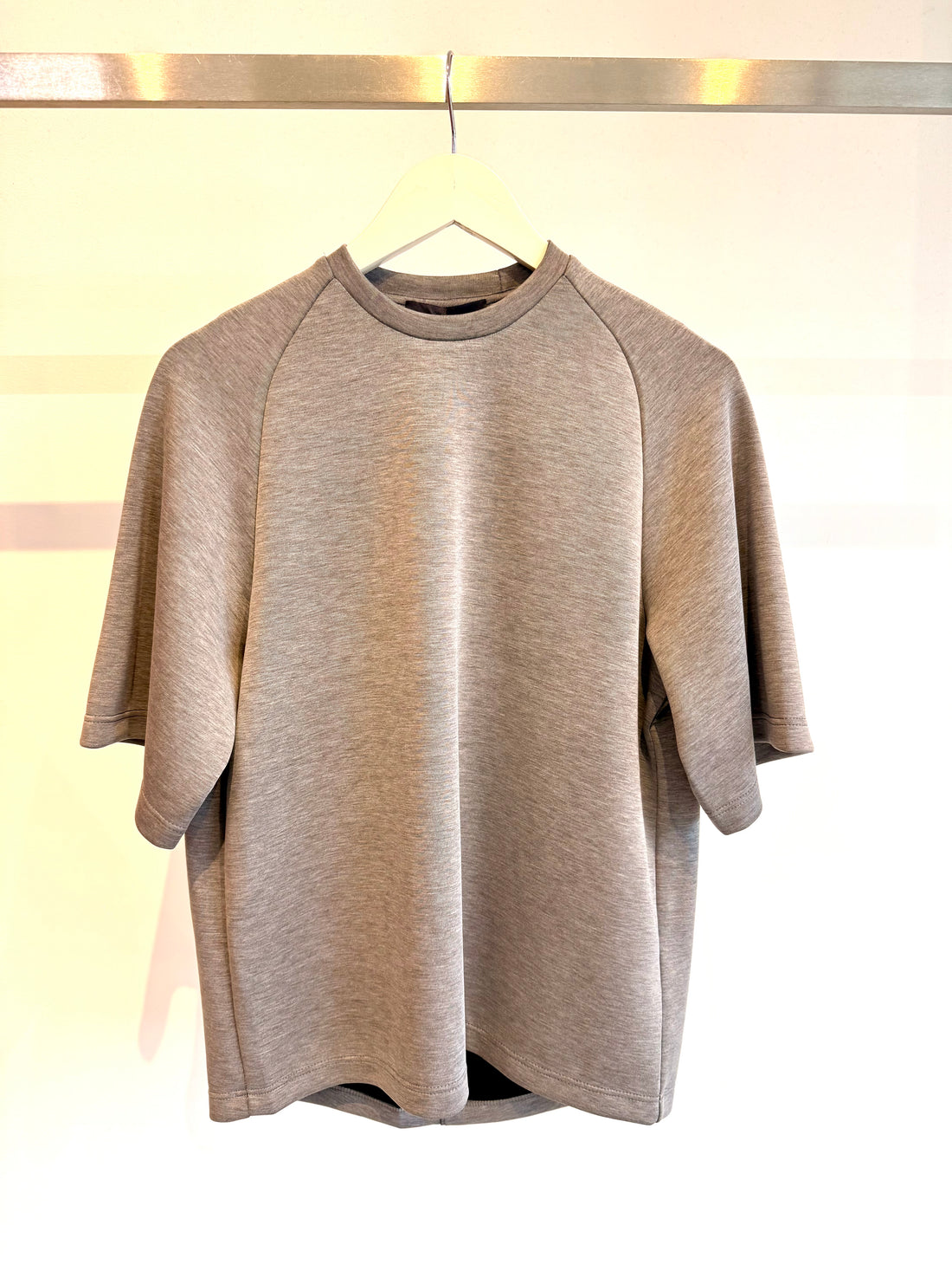 Feather Weight Viscose Neoprene Short Sleeve T - Grey