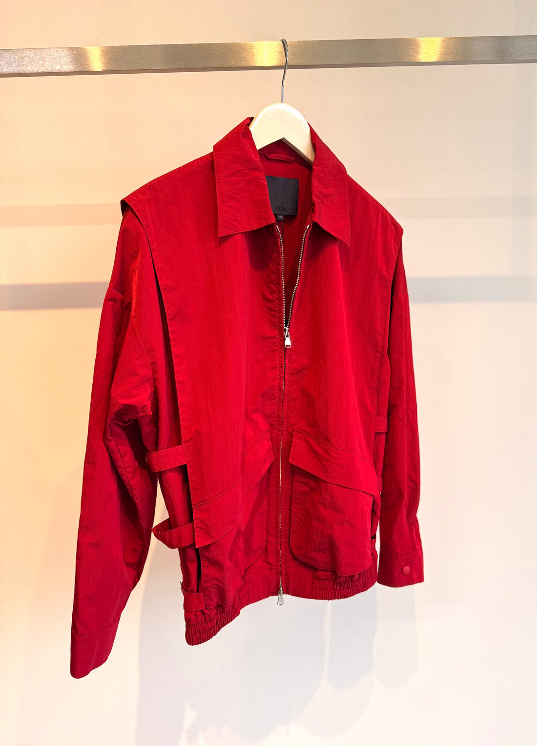 Fall Nylon Snap Bomber - Red