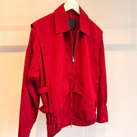 Fall Nylon Snap Bomber - Red