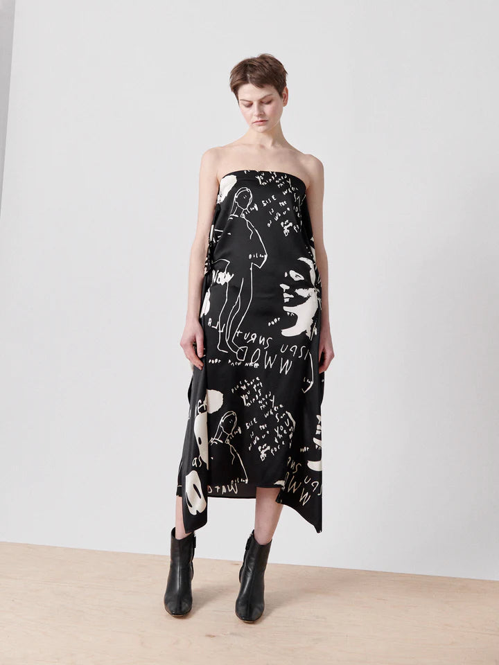 Strapless Rectangle Dress - Black/White