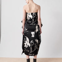 Strapless Rectangle Dress - Black/White