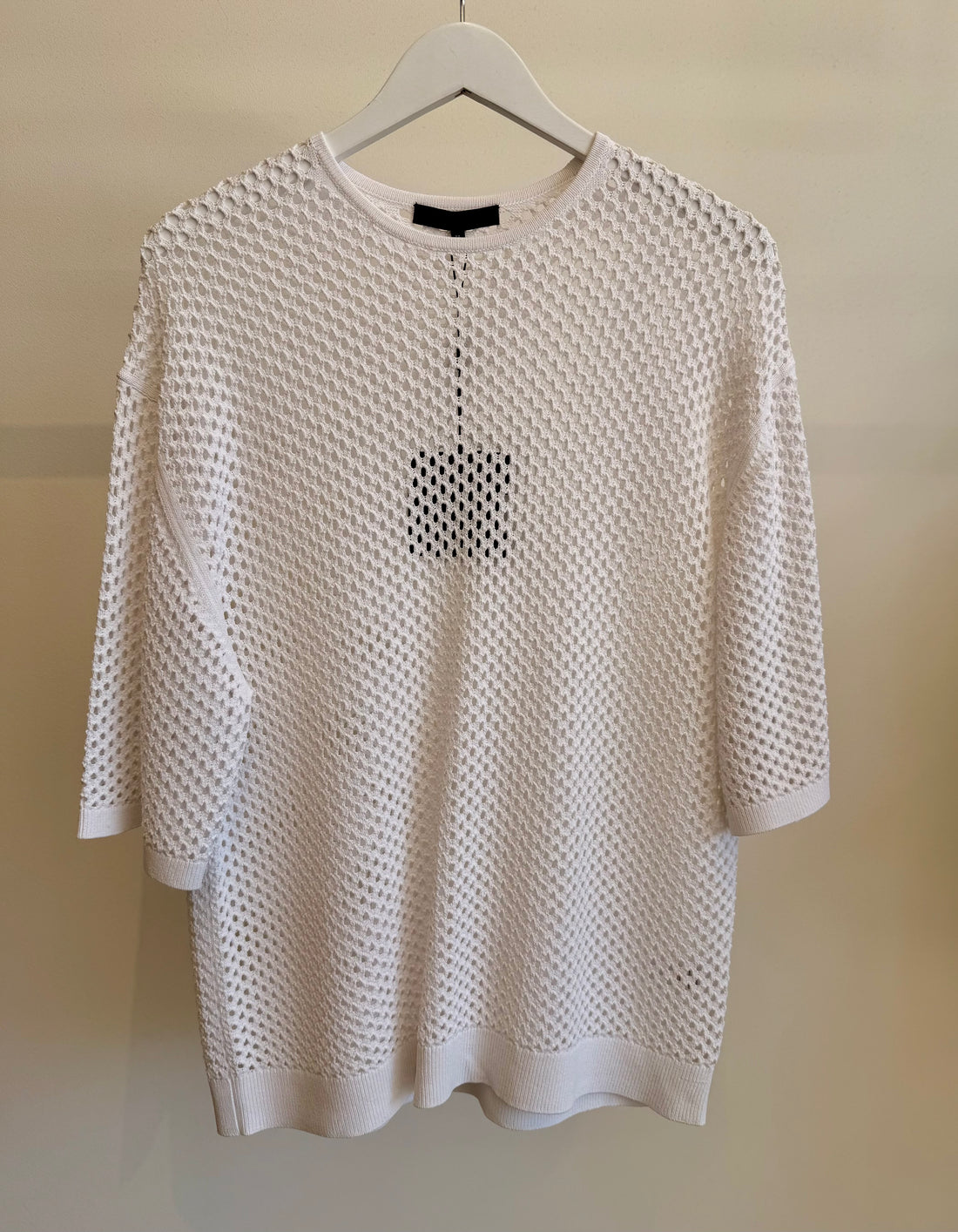 Crochet Netting Oversized Easy T - White