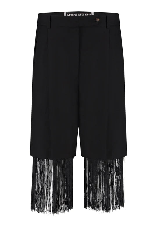 Crag Fringed Shorts - Blac