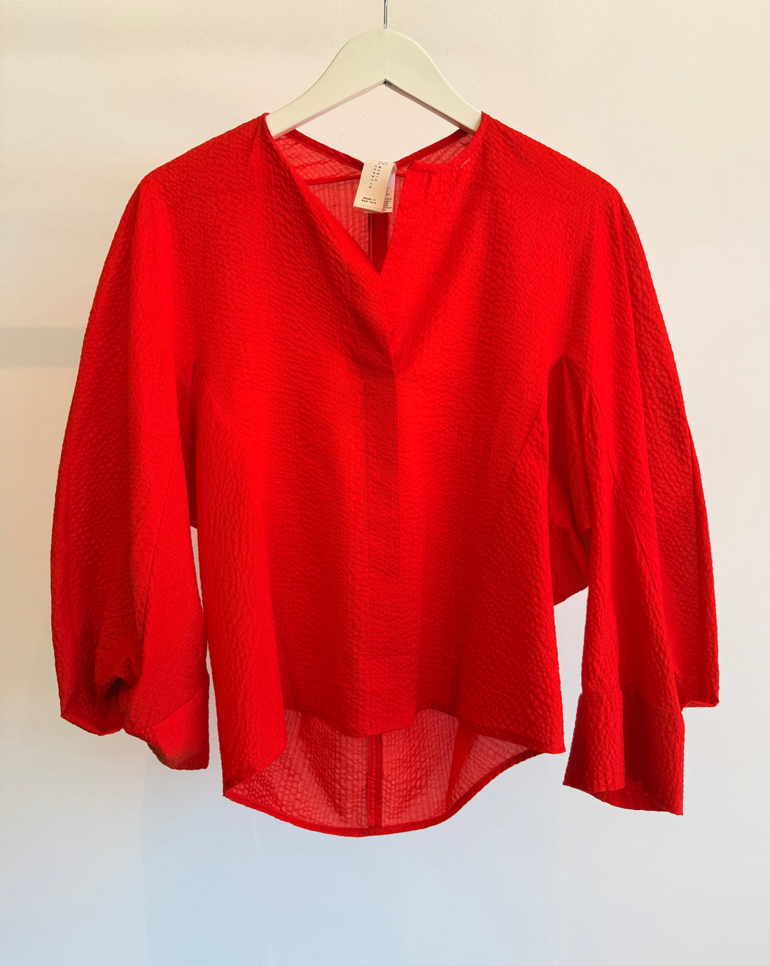 L/S Akeo Shirt Ripple Gauze - Vermillion
