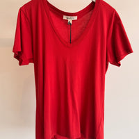Carol VNeck Tee - Washed Red