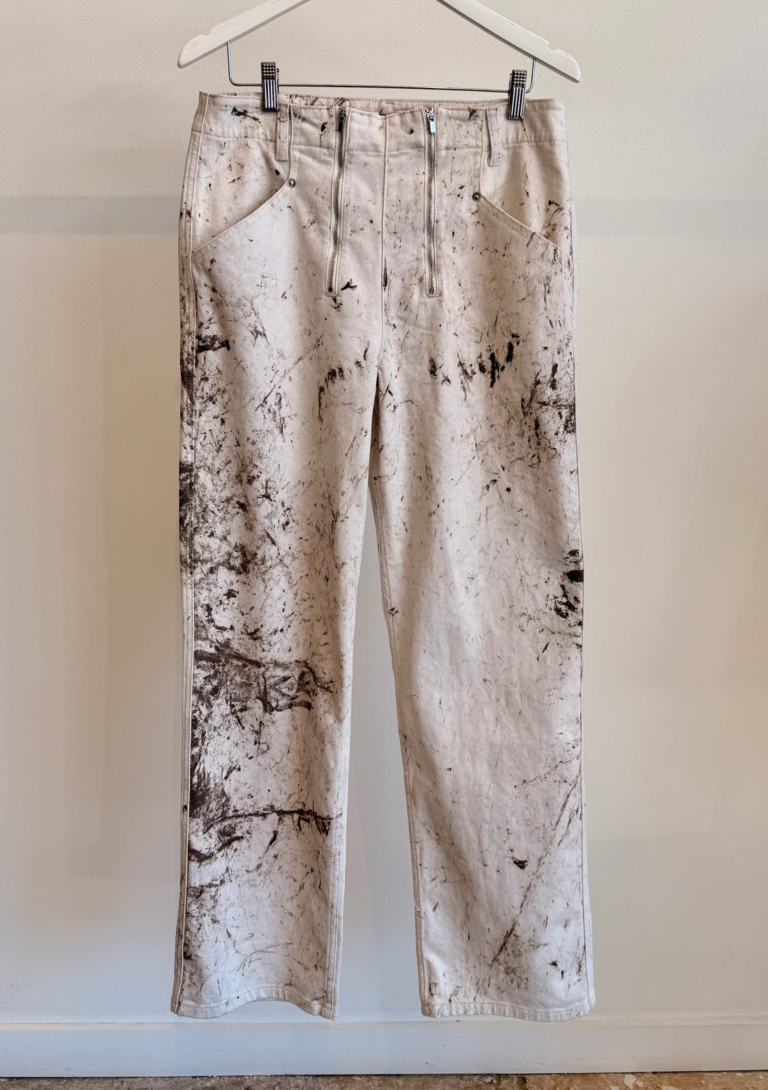 Calcimin Denim Fischer Jean - Ivory Multi