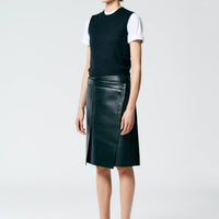 Bonded Leather Slash Skirt