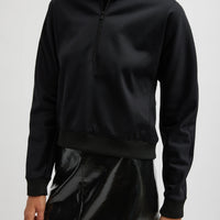 Active Knit Cropped Sweatshirt - Black