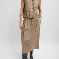 Bio Twill Blousant Vest - Khaki