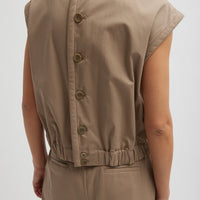 Bio Twill Blousant Vest - Khaki