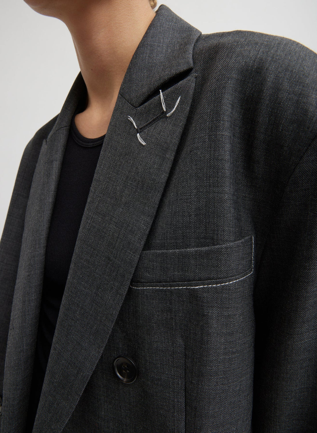 Ellis Suiting Chopped Blazer - Grey