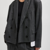 Ellis Suiting Chopped Blazer - Grey