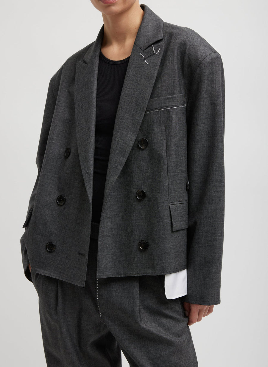 Ellis Suiting Chopped Blazer - Grey