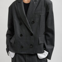 Ellis Suiting Chopped Blazer - Grey