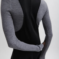 Feather Weight Ribbed Crewneck Pullover - Grey