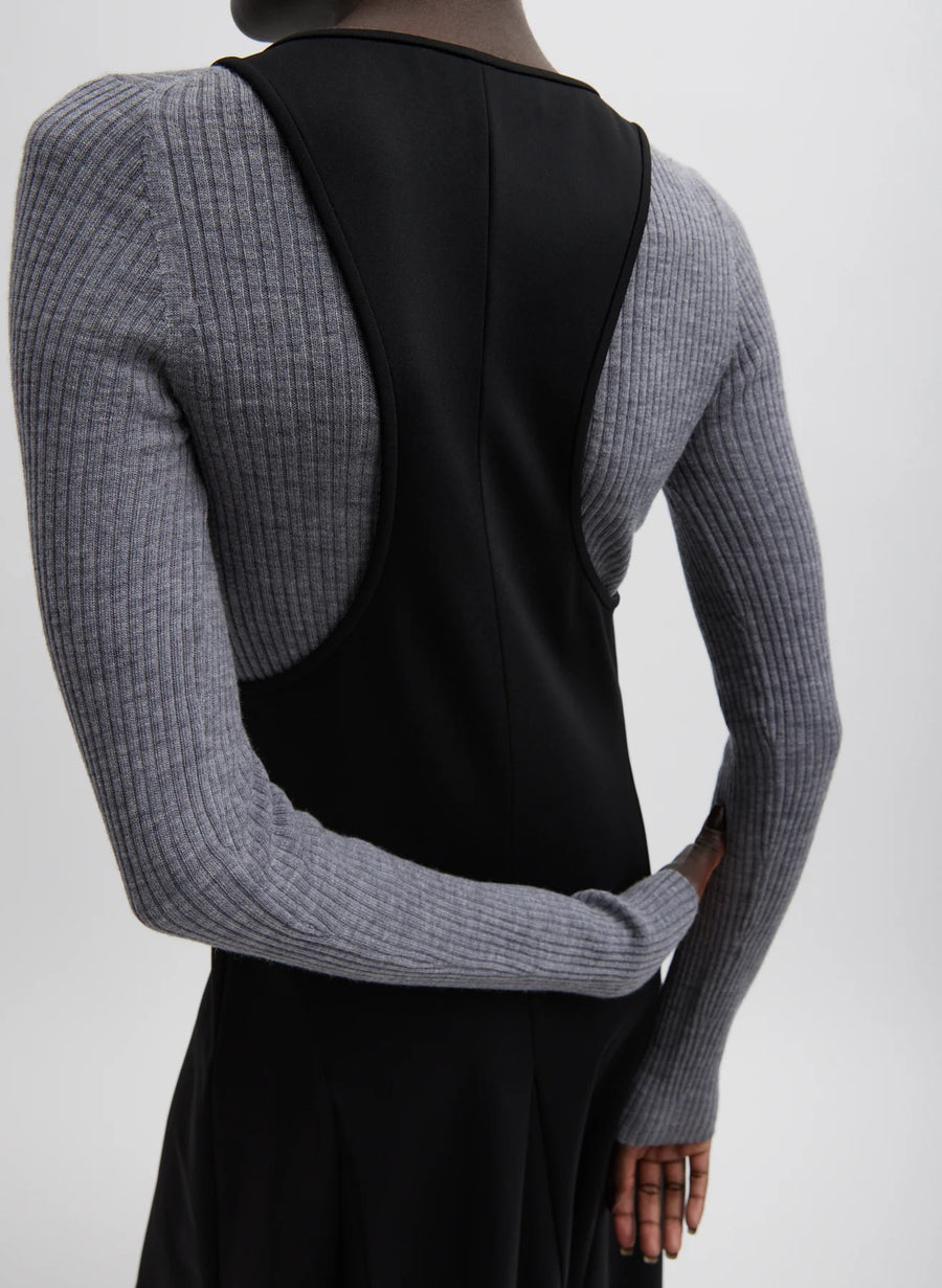 Feather Weight Ribbed Crewneck Pullover - Grey