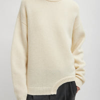 Soft Lambswool Sweater with Cut Out Detail - Ivory