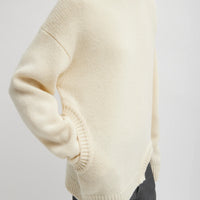 Soft Lambswool Sweater with Cut Out Detail - Ivory