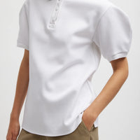 Luxe Pique Polo Shirt - White