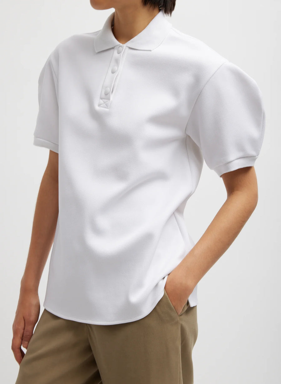 Luxe Pique Polo Shirt - White