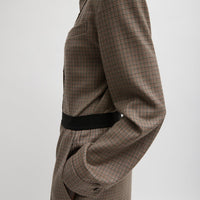 Thomas Menswear Check Detached Shirt - Tan Check