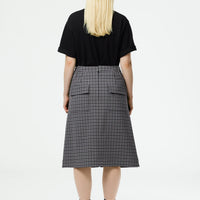 Double Faced Menswear Check Aline Skirt