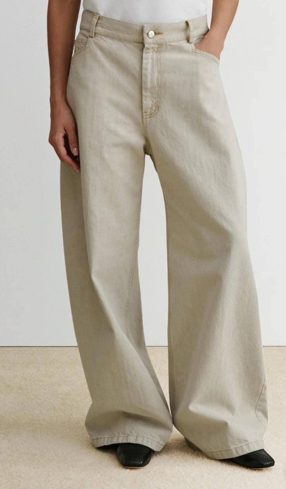 Dottir Pant - Khaki Salinas Denim