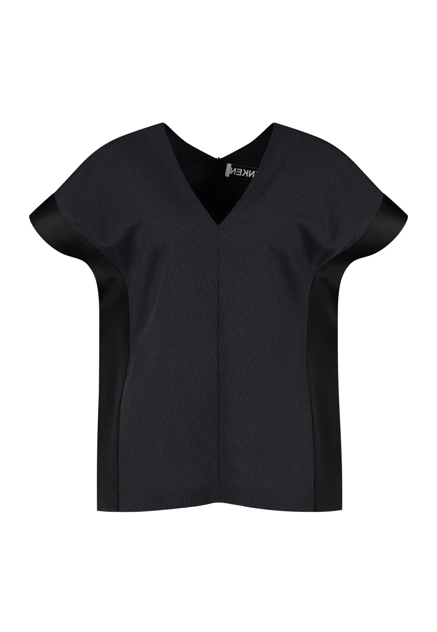 Folded Deconstructed Pants Top - Navy