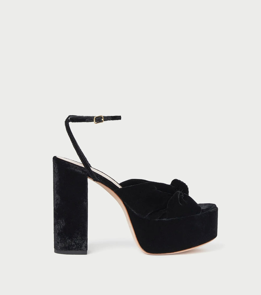 Roz Knot Platform Sandal - Black Velvet