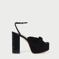 Roz Knot Platform Sandal - Black Velvet