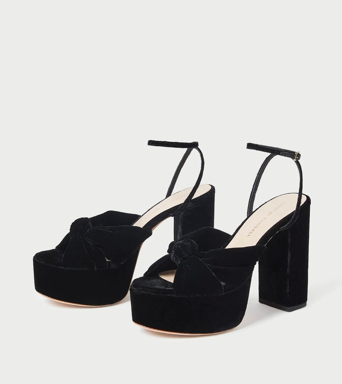 Roz Knot Platform Sandal - Black Velvet