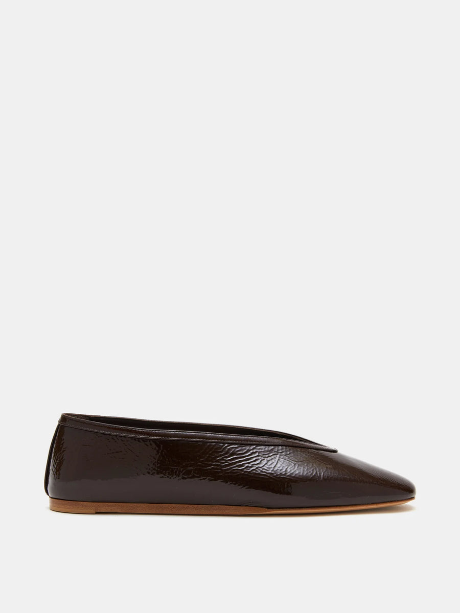 Luna Slipper Chocolate Patent Leather