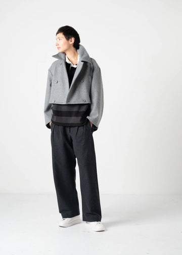 Kaiya Short Pea Coat - Charcoal