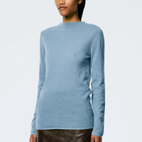 Skinlike Mercerized Wool Soft Sheer Pullover - Blue Mist