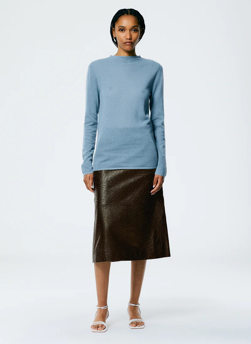 Skinlike Mercerized Wool Soft Sheer Pullover - Blue Mist