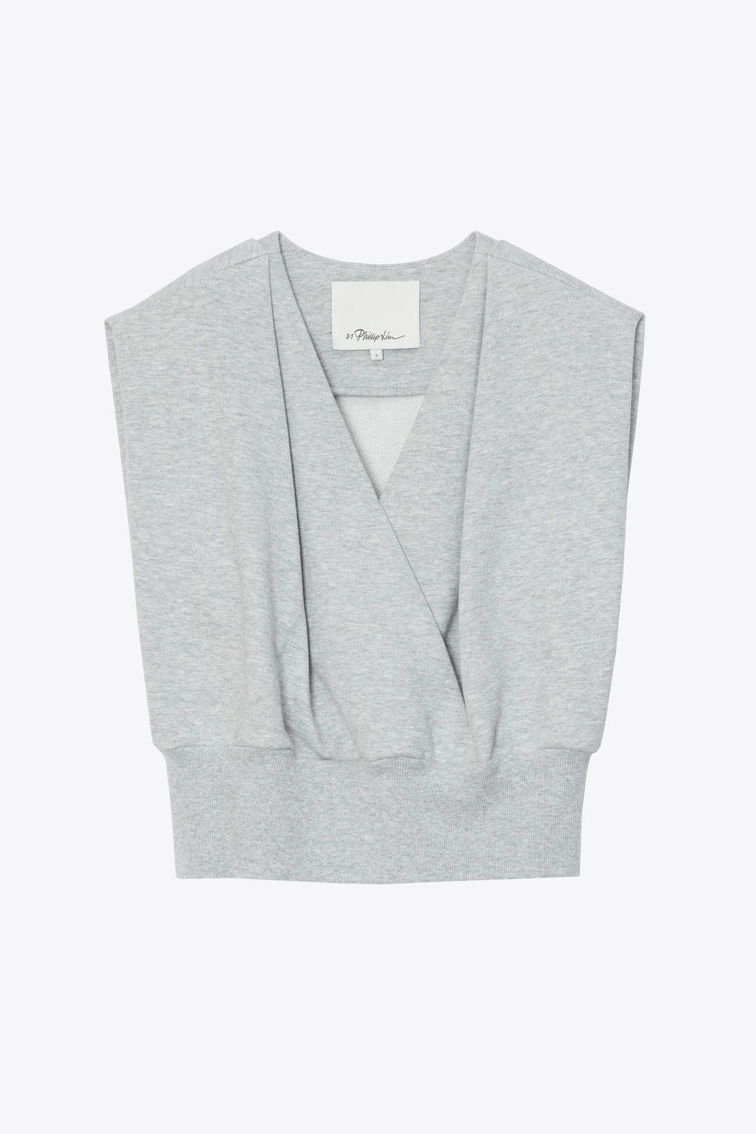Draped Slvs French Terry Top - Lt Grey