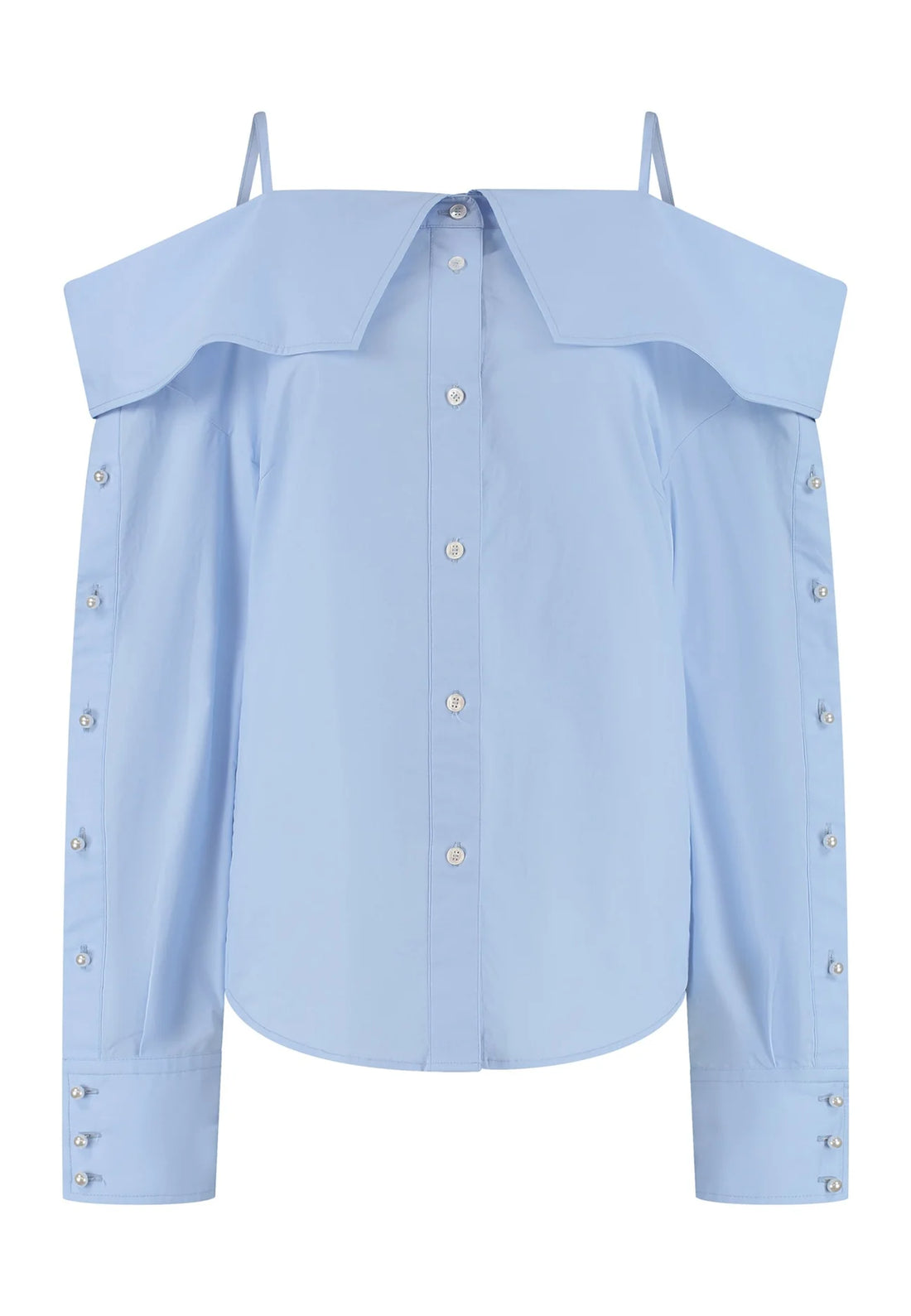 Snap Spagetti Strap Shirt - Blue