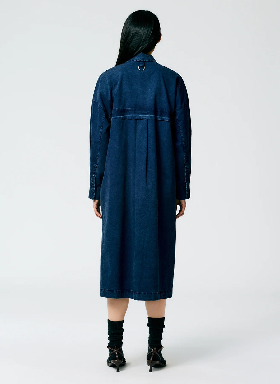 Tencel Cotton Shirtdress - Blue